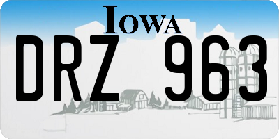 IA license plate DRZ963