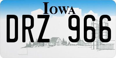 IA license plate DRZ966