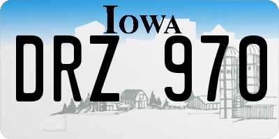 IA license plate DRZ970