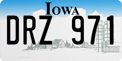 IA license plate DRZ971