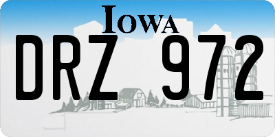 IA license plate DRZ972