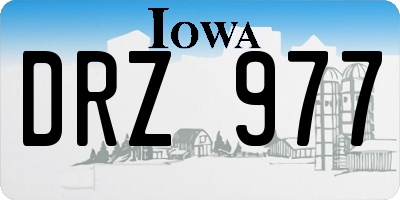 IA license plate DRZ977