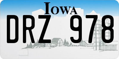 IA license plate DRZ978