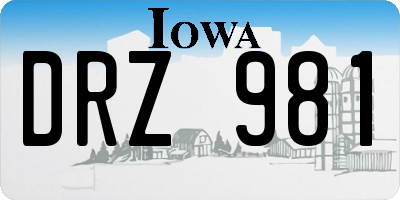 IA license plate DRZ981