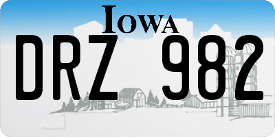 IA license plate DRZ982