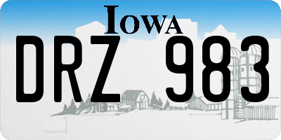 IA license plate DRZ983
