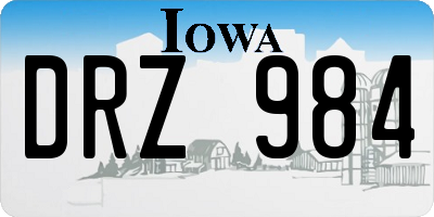IA license plate DRZ984