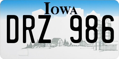 IA license plate DRZ986