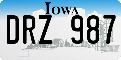 IA license plate DRZ987