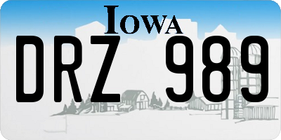 IA license plate DRZ989