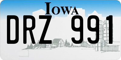 IA license plate DRZ991