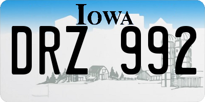 IA license plate DRZ992