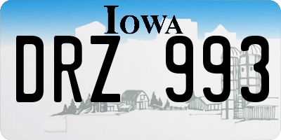 IA license plate DRZ993