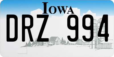 IA license plate DRZ994