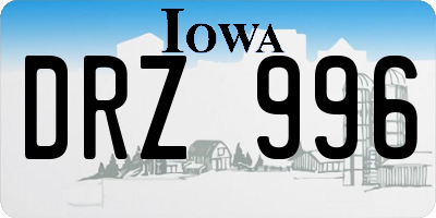 IA license plate DRZ996