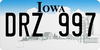 IA license plate DRZ997