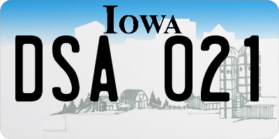 IA license plate DSA021