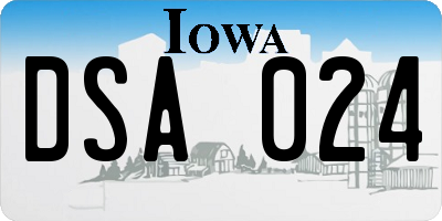 IA license plate DSA024