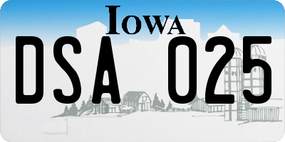 IA license plate DSA025