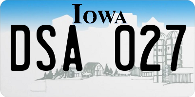 IA license plate DSA027