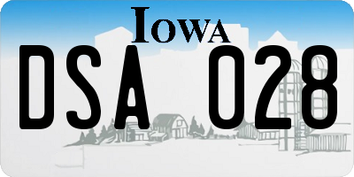 IA license plate DSA028