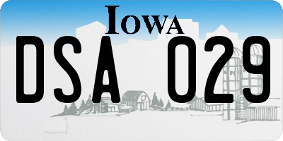 IA license plate DSA029