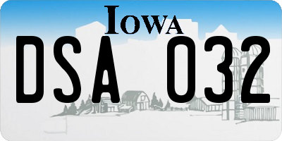 IA license plate DSA032