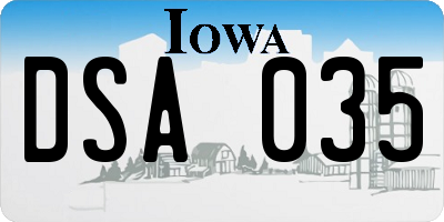 IA license plate DSA035