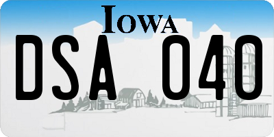 IA license plate DSA040
