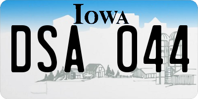 IA license plate DSA044