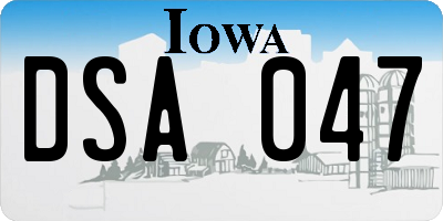 IA license plate DSA047