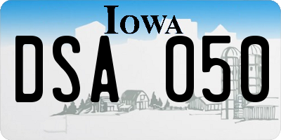 IA license plate DSA050