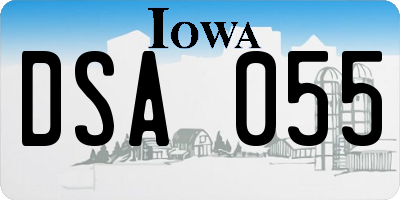 IA license plate DSA055