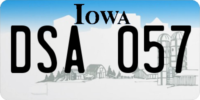 IA license plate DSA057
