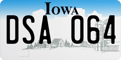 IA license plate DSA064