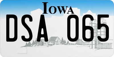 IA license plate DSA065