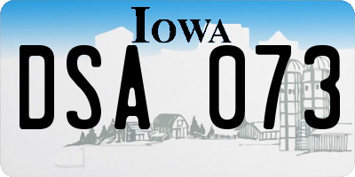 IA license plate DSA073