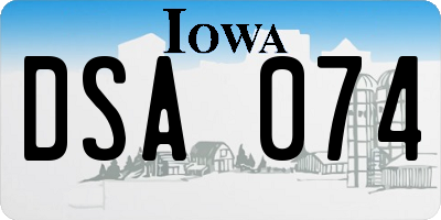IA license plate DSA074