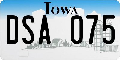 IA license plate DSA075