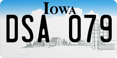 IA license plate DSA079