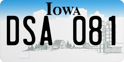 IA license plate DSA081
