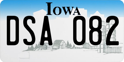 IA license plate DSA082