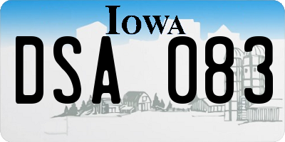 IA license plate DSA083