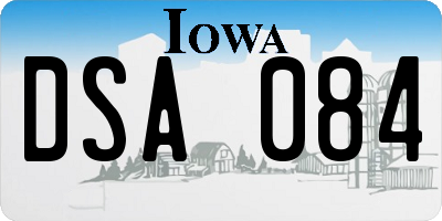 IA license plate DSA084