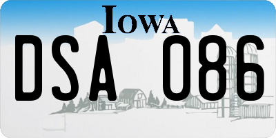IA license plate DSA086