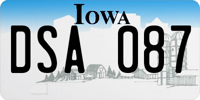 IA license plate DSA087