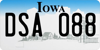 IA license plate DSA088