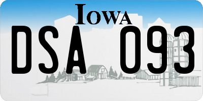 IA license plate DSA093