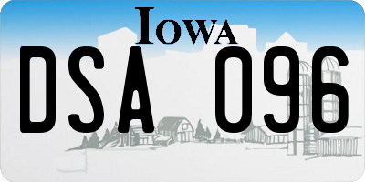 IA license plate DSA096
