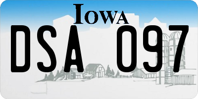 IA license plate DSA097